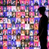 LONDON, ENGLAND - MAY 15:  'Poem Portraits' by Es Devlin is displayed as part of the 'AI: More than Human' exhibition at the Barbican Curve Gallery on May 15, 2019 in London, England. (Photo by Tristan Fewings/Getty Images for Barbican Centre)